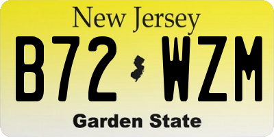 NJ license plate B72WZM
