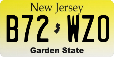 NJ license plate B72WZO