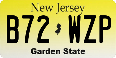 NJ license plate B72WZP