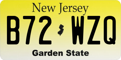 NJ license plate B72WZQ