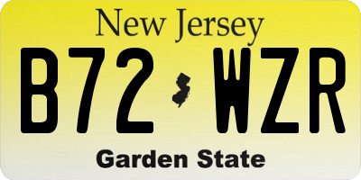 NJ license plate B72WZR