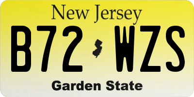 NJ license plate B72WZS