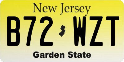 NJ license plate B72WZT