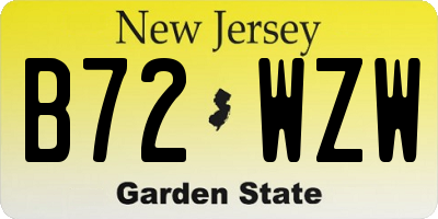 NJ license plate B72WZW