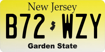 NJ license plate B72WZY
