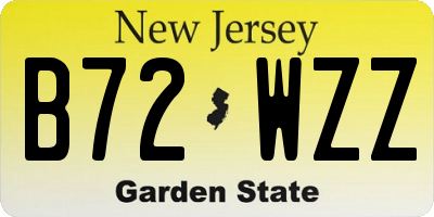 NJ license plate B72WZZ