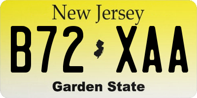 NJ license plate B72XAA