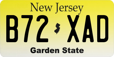 NJ license plate B72XAD