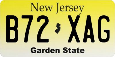 NJ license plate B72XAG