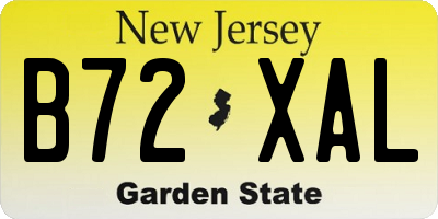 NJ license plate B72XAL