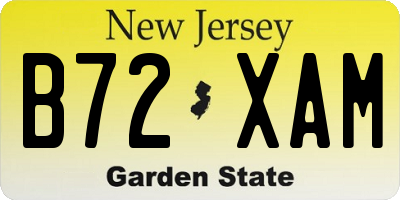 NJ license plate B72XAM