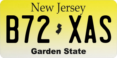 NJ license plate B72XAS