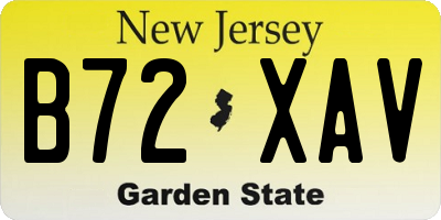 NJ license plate B72XAV