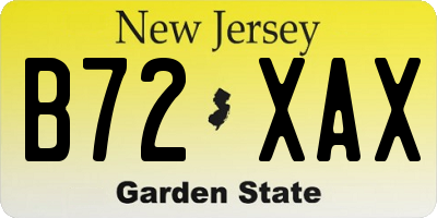 NJ license plate B72XAX