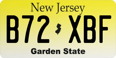 NJ license plate B72XBF
