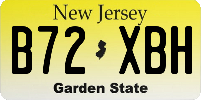 NJ license plate B72XBH