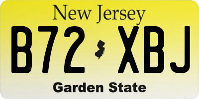 NJ license plate B72XBJ
