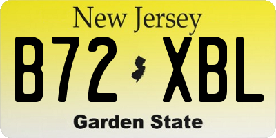 NJ license plate B72XBL