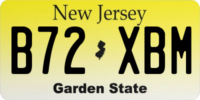 NJ license plate B72XBM
