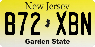 NJ license plate B72XBN