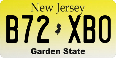 NJ license plate B72XBO