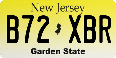 NJ license plate B72XBR