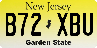NJ license plate B72XBU