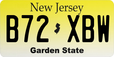 NJ license plate B72XBW