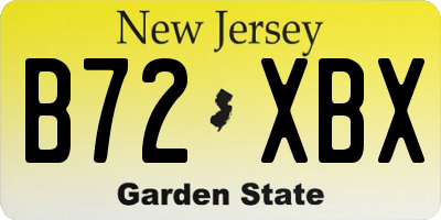 NJ license plate B72XBX