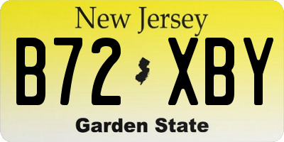 NJ license plate B72XBY
