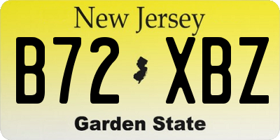 NJ license plate B72XBZ