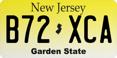 NJ license plate B72XCA