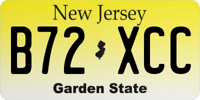 NJ license plate B72XCC