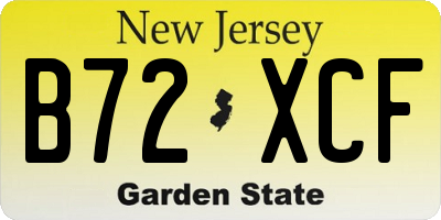 NJ license plate B72XCF