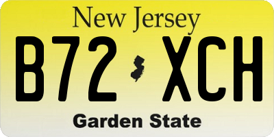 NJ license plate B72XCH