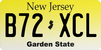 NJ license plate B72XCL
