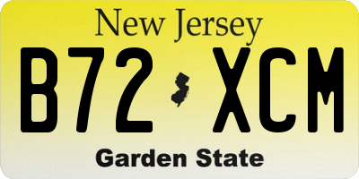 NJ license plate B72XCM