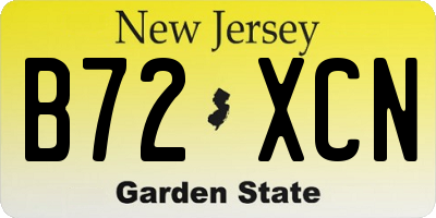 NJ license plate B72XCN