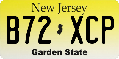 NJ license plate B72XCP