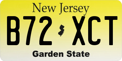 NJ license plate B72XCT