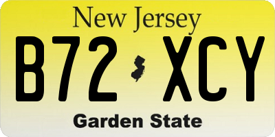 NJ license plate B72XCY