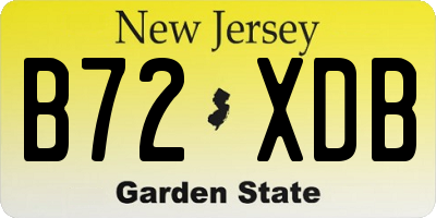 NJ license plate B72XDB