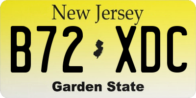 NJ license plate B72XDC