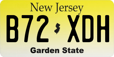 NJ license plate B72XDH