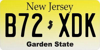 NJ license plate B72XDK