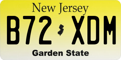 NJ license plate B72XDM