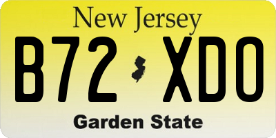NJ license plate B72XDO