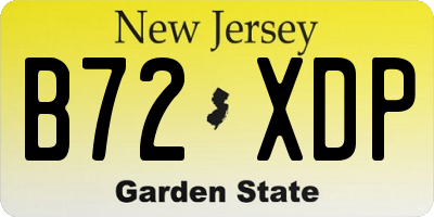NJ license plate B72XDP