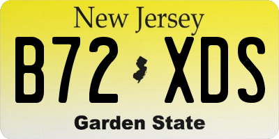 NJ license plate B72XDS
