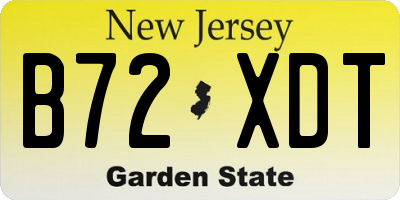NJ license plate B72XDT